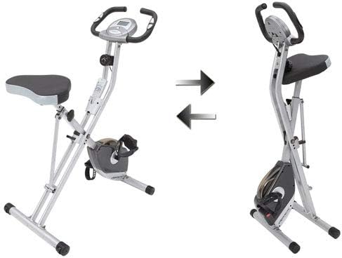 Compact folding exercise bike, 8 different intensity level fixed bikes, featuring Wireless tracking function and option for tablet stand.