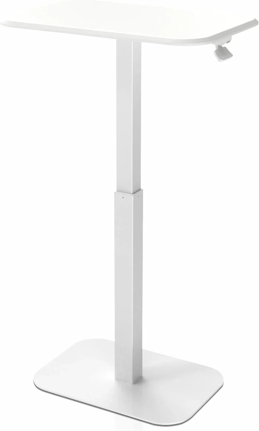 Adjustable height side table, a versatile decorative item suitable for both home and office settings. It features precise engineering for effortless height adjustment, ensuring excellent stability (white base and carbon fiber tabletop)