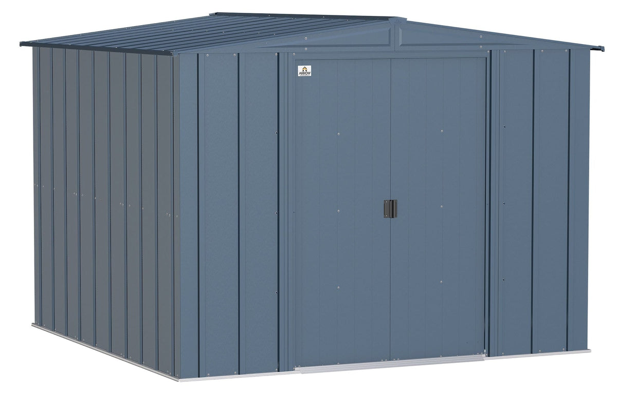 Arrow Classic Galvanized Steel Storage Shed, Blue Grey, 8-ft x 8-ft