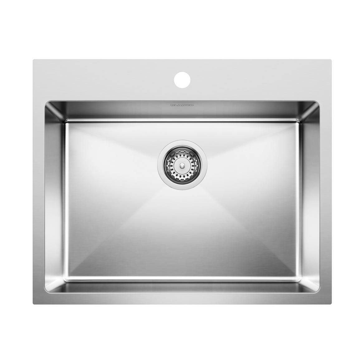 Quatrus R15 25-in Single Bowl Dual Mount Stainless Steel Kitchen Sink