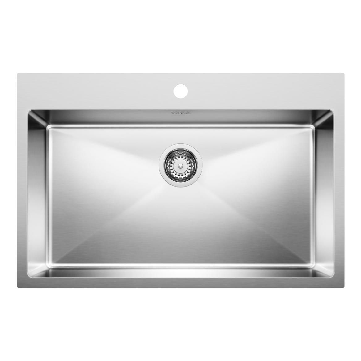 Quatrus R15 31-in Single Bowl Dual Mount Stainless Steel Kitchen Sink