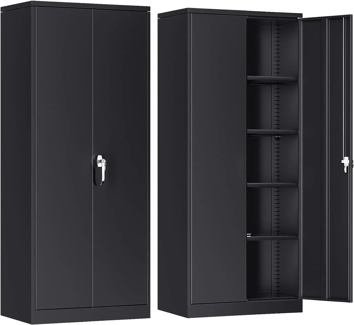 Atripark Metal Storage Cabinet with Lock, 72" Lockable Garage Tool Cabinet with Doors