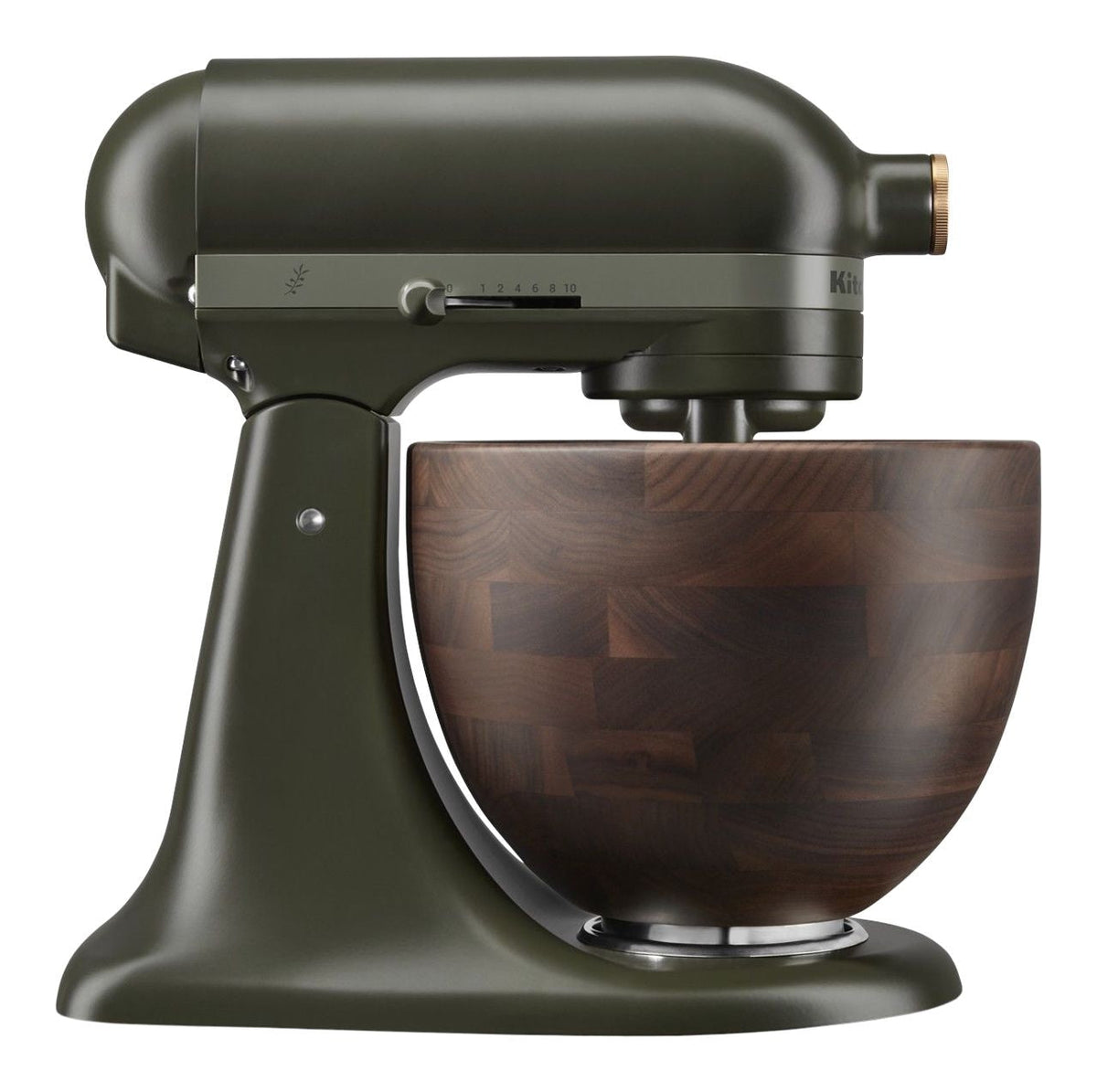 Stand Mixer with Wooden Bowl, Evergreen