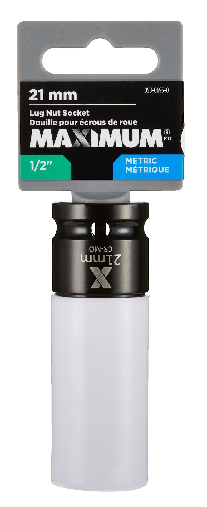 MAXIMUM 1/2-in Drive Lug Nut Socket, 21-mm