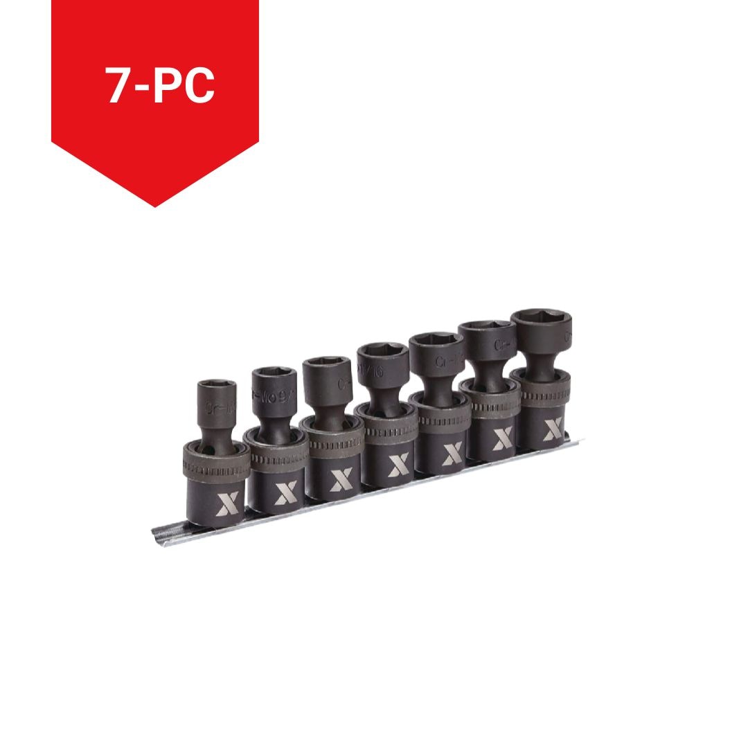 MAXIMUM 1/2-in Drive Swivel Impact Socket Set, 7-pc, SAE, Cr-Mo