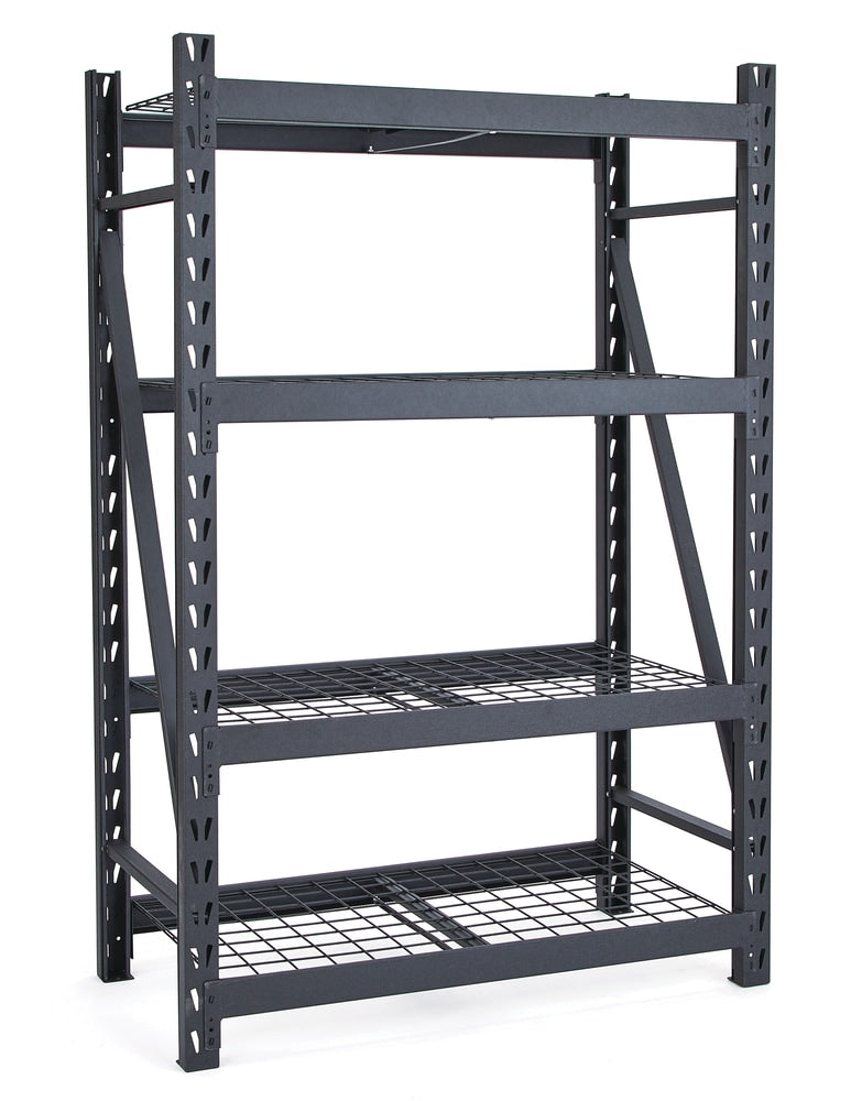 MAXIMUM Adjustable 4-Shelf Heavy Duty Steel Metal Storage Rack / Shelving Unit, 48 x 24 x 72-in