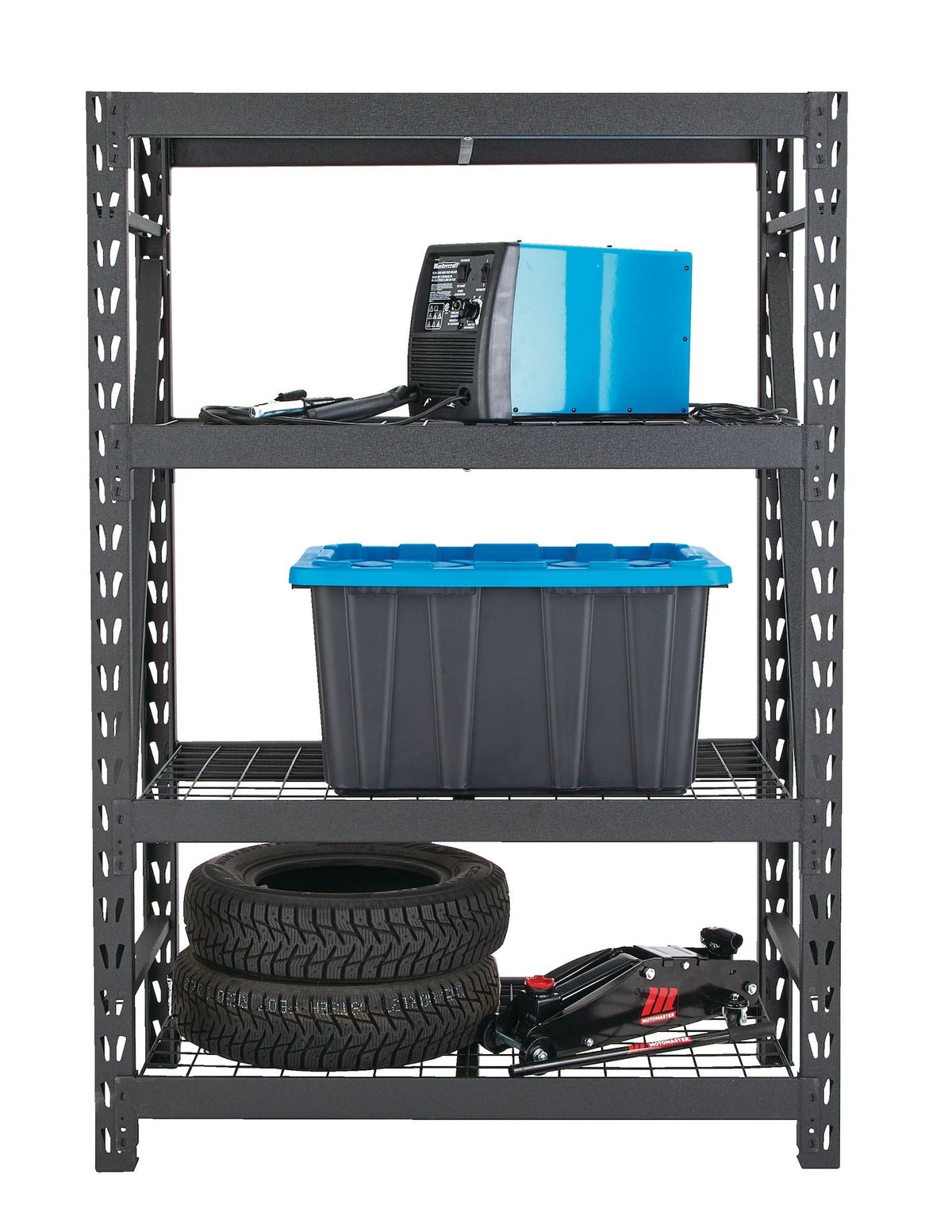 MAXIMUM Adjustable 4-Shelf Heavy Duty Steel Metal Storage Rack / Shelving Unit, 48 x 24 x 72-in