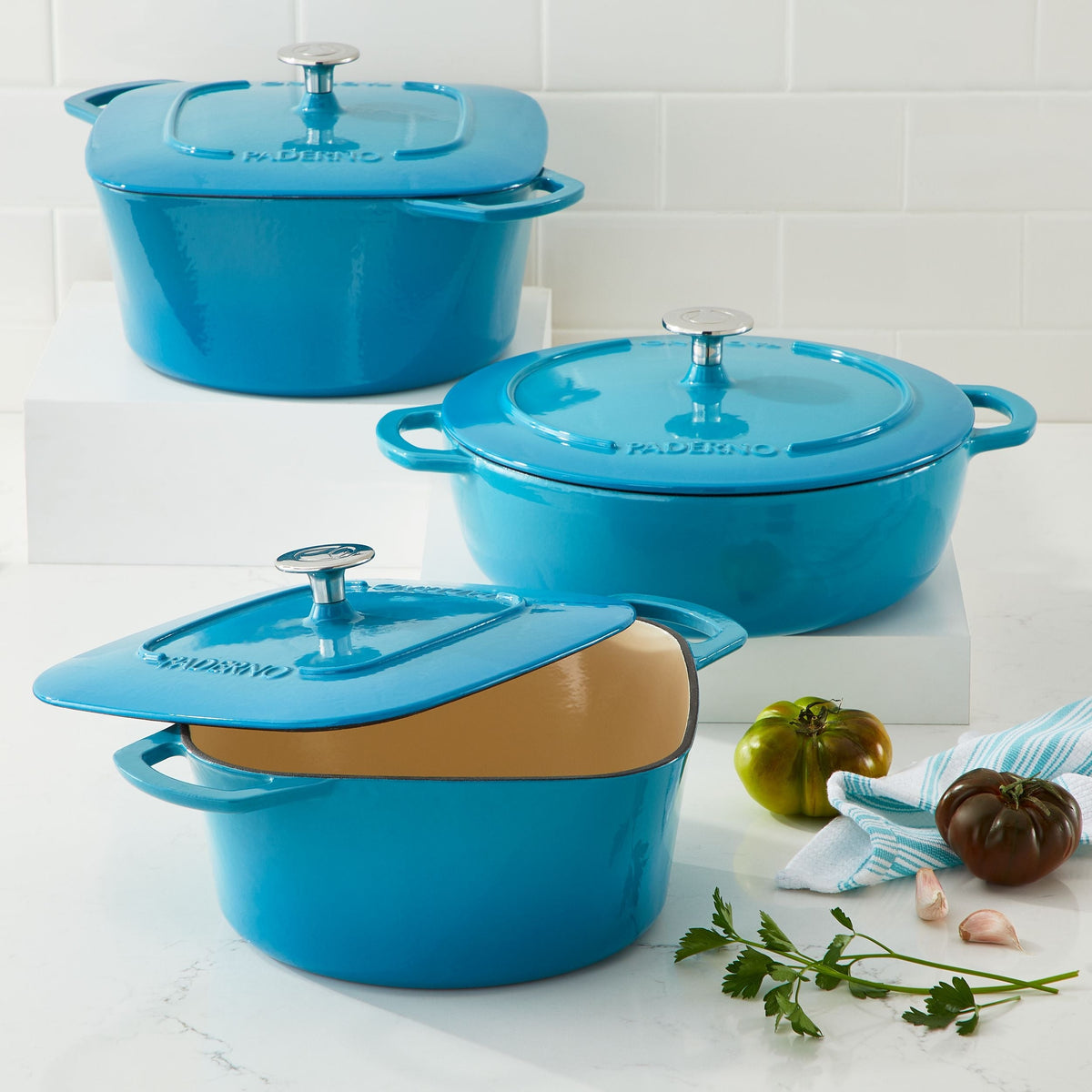 Braiser, Durable Cast Iron, Oven Safe, Atlantic Blue, 5-qt