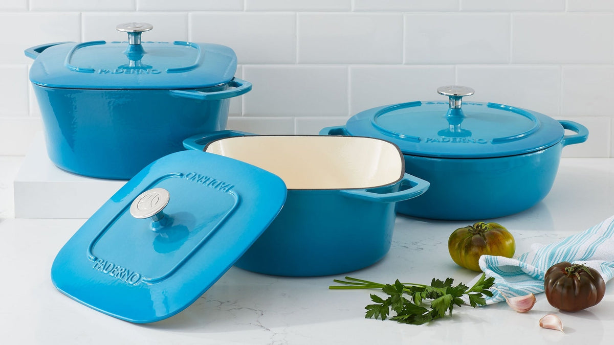 Braiser, Durable Cast Iron, Oven Safe, Atlantic Blue, 5-qt