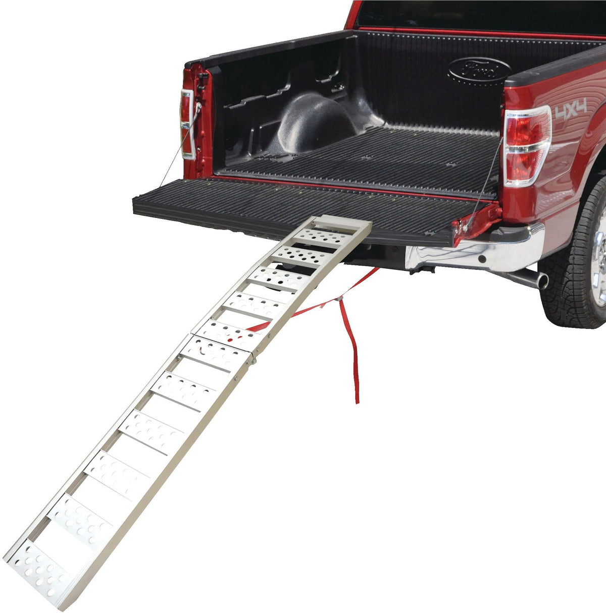 PRIME1 Aluminum Bi-Folding Arched Loading Ramp with Adjustable Straps, 85 x 12-in