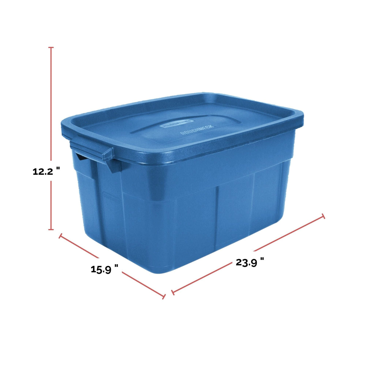 Roughneck Stackable Storage Box with Lid, 53-L, Blue