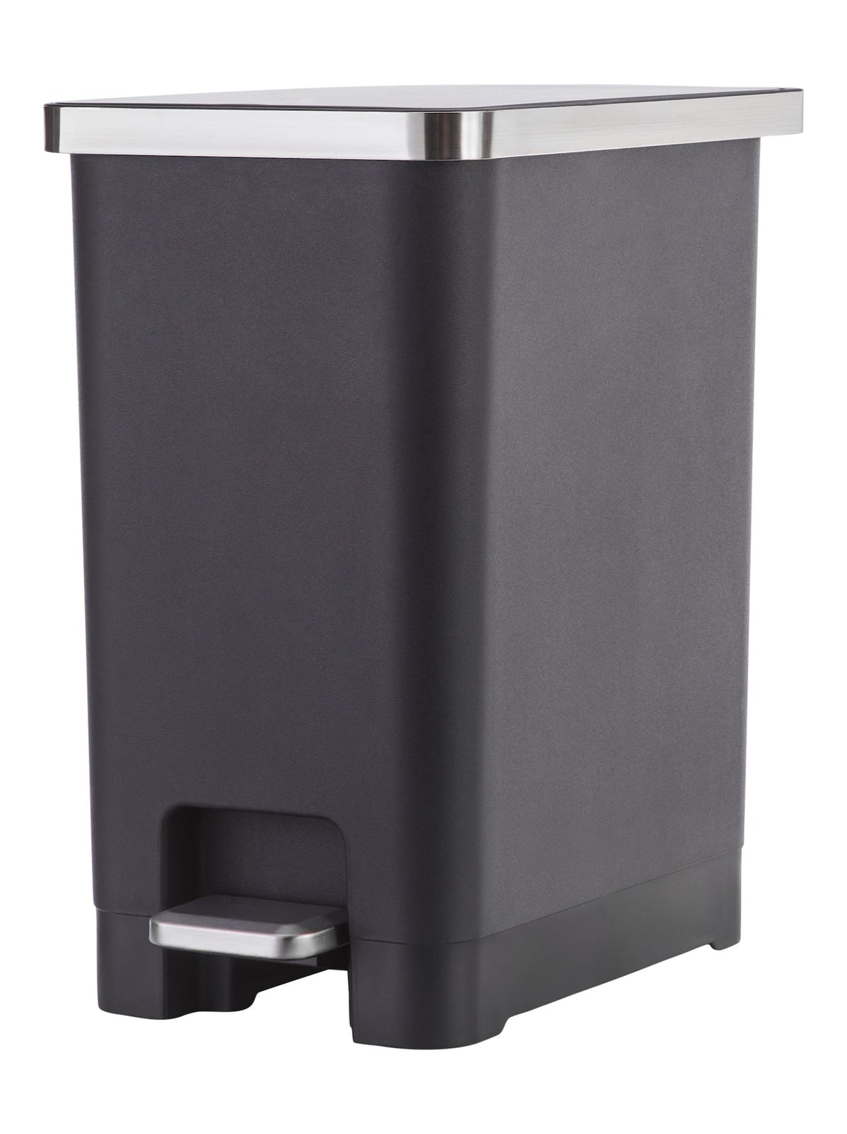 Type A Slim Black Resin Garbage Can, 15-L