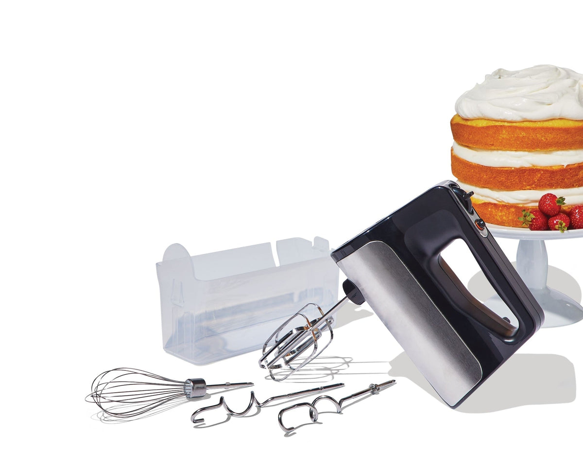 Variable Speed Hand Mixer with Storage Case, Includes Attachments, Black