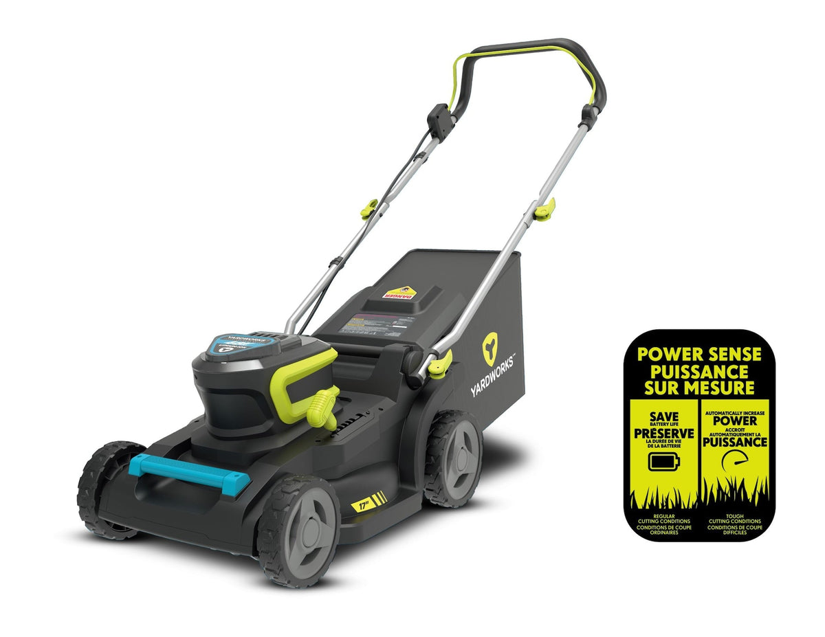 48V 2-in-1 Brushless Push Lawn Mower, 17-in with 4Ah Battery & Charger