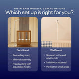 Smart baby monitor and wall-mounted device - 1080p security Wi-Fi video camera, sensor-free sleep and breathing motion tracker, two-way audio, sound and motion alerts, night vision function, breathing band - white