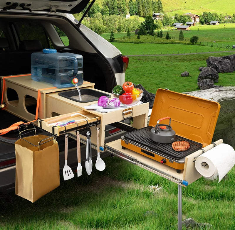 Ultimate Land Kitchen - A camping kitchen kit that combines functions of washing, chopping and cooking - Can be assembled in just 30 seconds - Perfect for land expeditions! D6499