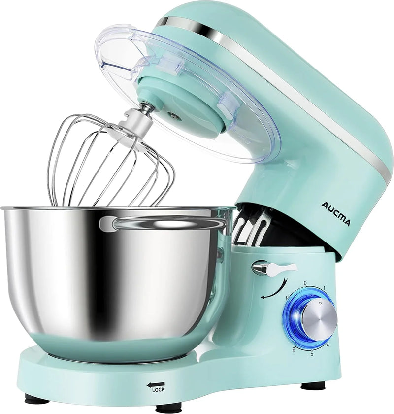 Vertical mixer, power 900 watts, capacity 8 gallons, large kitchen mixer, kitchen electric mixer with dough hook, whisk and stirring rod (blue, 8 gallons) F5907