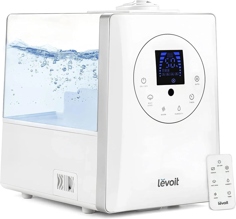Intelligent evaporative humidifier, suitable for the entire home, with a coverage area of up to 3000 square feet, a capacity of 6 gallons, capable of continuous use for 72 hours, equipped with high-quality filters, featuring a dry mode, equipped with S106