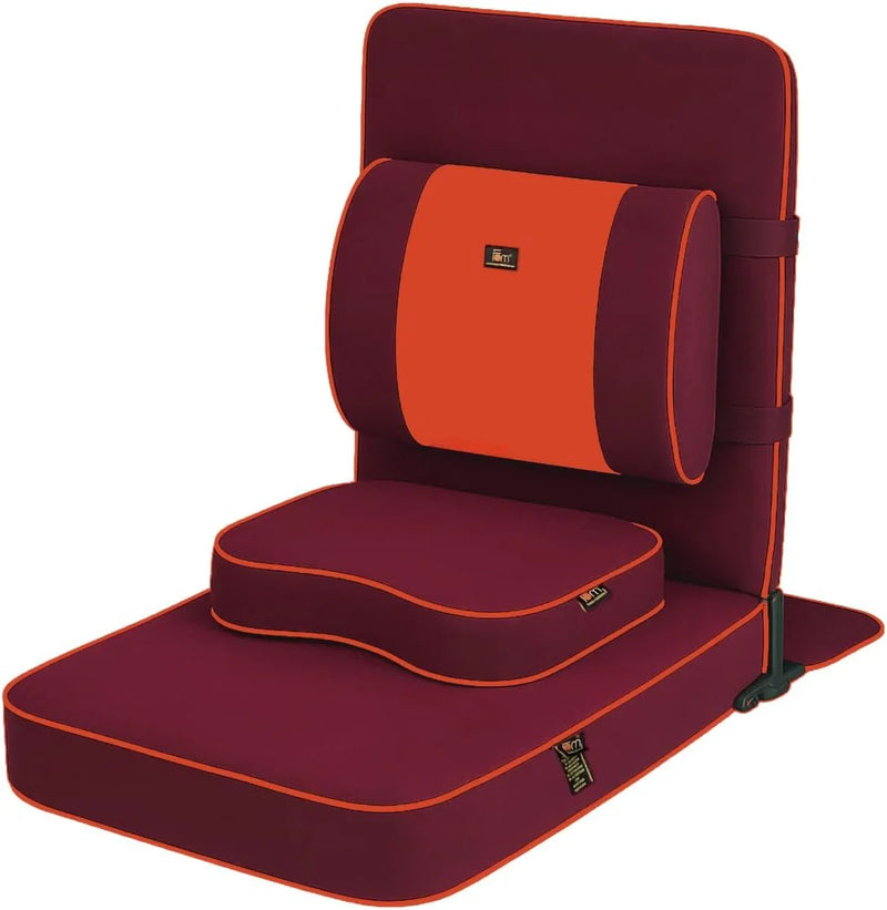 Ground chair, with backrest support | Adult yoga chair | Portable folding chair | Yoga chair with cushion and meditation pad | Black | 24x22 inches V4767