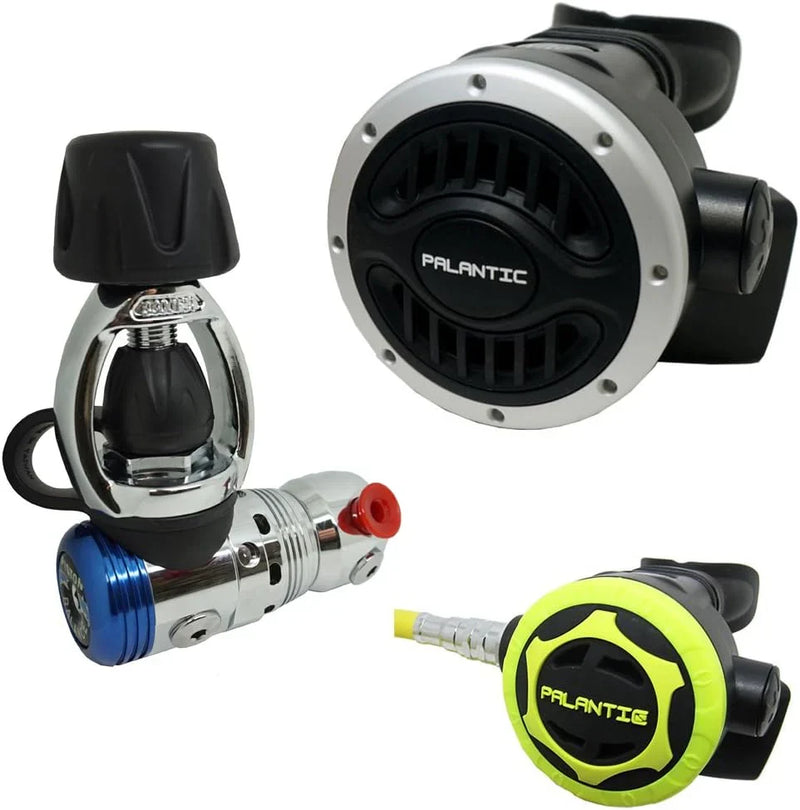 Yoke Regulator & Octopus Combo for Scuba Diving | High-Performance Over-Balanced Regulator, Silicone Mouthpiece, 27" Hose, Large Purge Button, 36" Yellow Octopus Hose H9071