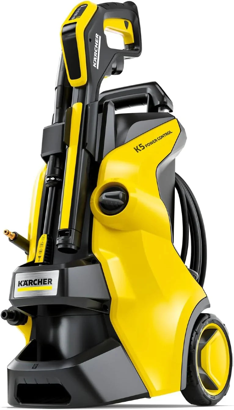 Pressure cleaning machine, K4 power control mode, maximum pressure 1900 pounds per square inch, 26-foot long hose, 2 nozzles - flow rate 1.5 gallons per minute K7238