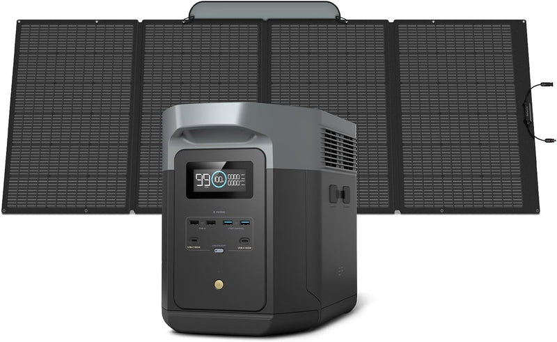 Portable Power Station, 2400W LFP Solar Generator, Full Charge in 1 Hr, 2048Wh Solar Powered Generator for Home Backup(Solar Panel Optional) D1662
