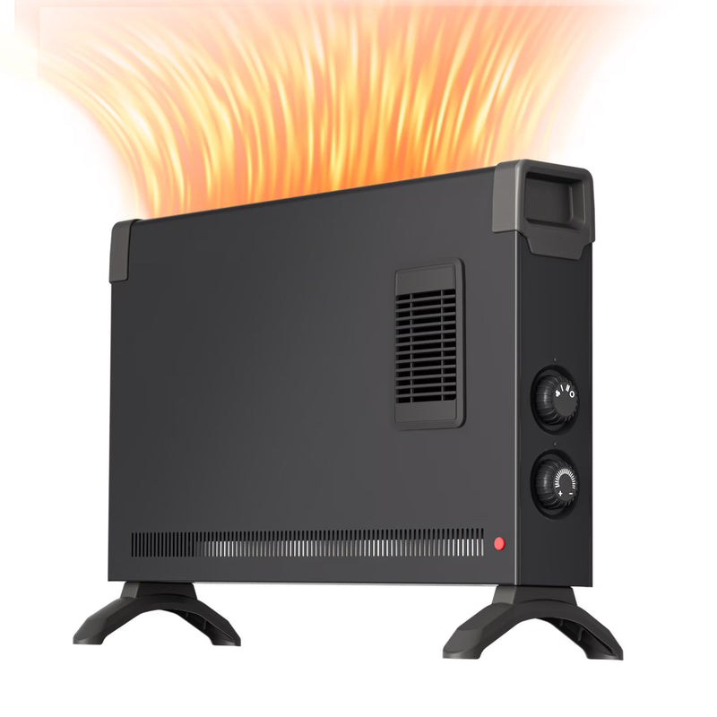 BREEZEHEAT 1500W panel space heater for bedroom, living room, home, 55-96F,knob control, 600 sq,with fan for fast heating W3461