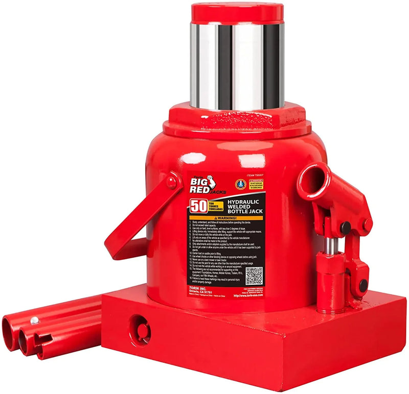 BIG RED 50 Ton Low Profile Hydraulic Bottle Jack – Welded Construction for Automotive & Heavy Lifting B1894