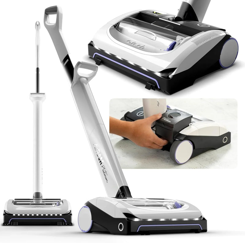 Platinum Cordless Vacuum Cleaner - Includes Anti-Hair Wrap Brush Bar - Perfect for Carpet and Hardwood Floors - Rechargeable 22v Li-ion Battery - Lightweight (7 lbs.) S390