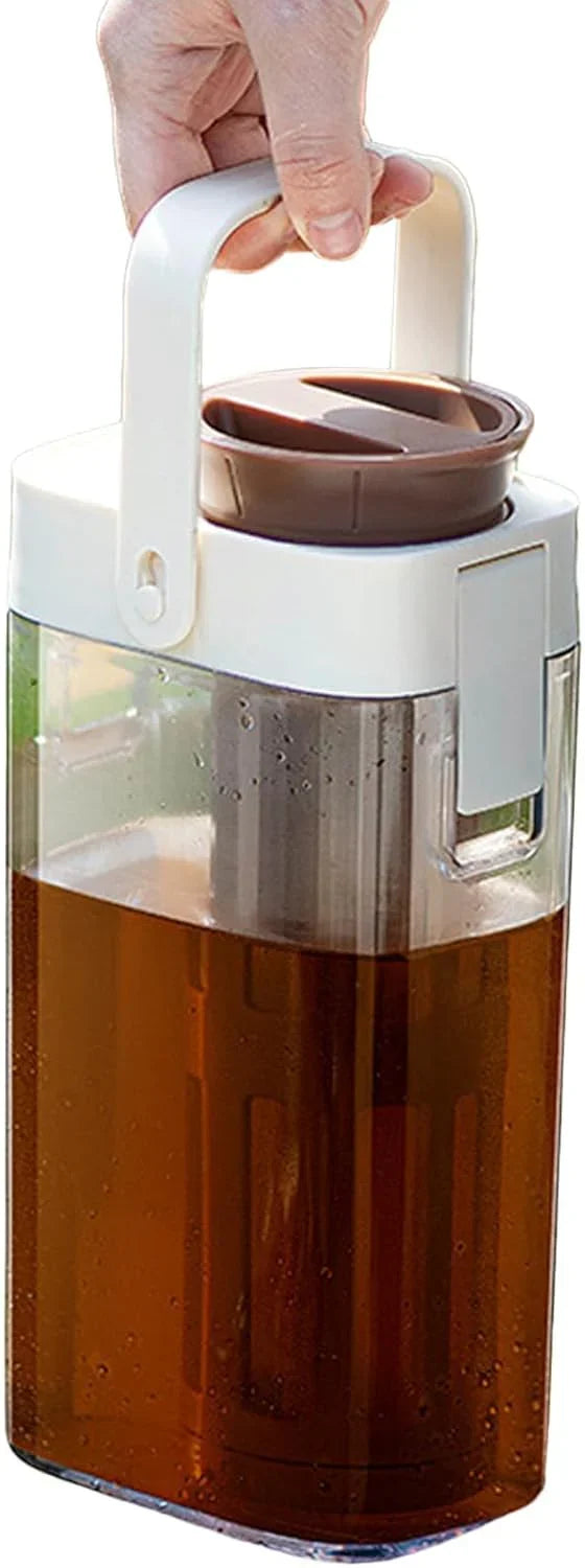 Iced Tea Pitcher, Tea Beverage Container, Leak Proof Dispenser with Transparent and Large Capacity Design for Outdoor Picnics, Parties, or Barbecues, 1 Piece F4085