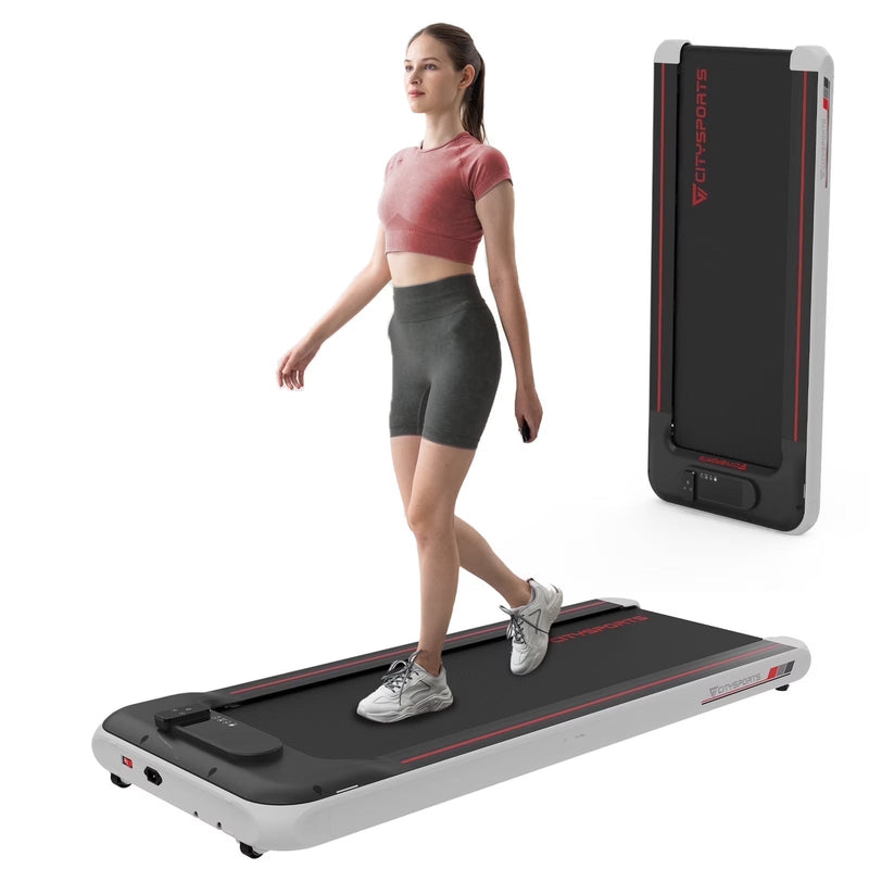 Citysports Treadmill Portable Walking Pad, Adjustable Speed with APP, LCD Screen Calorie Counter, Ultra Thin and Silent (Black White) M1421