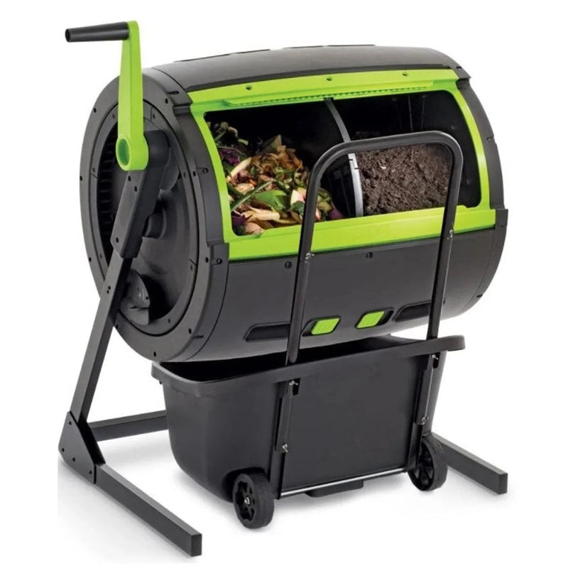 65-Gallon Compost Tumbler And Cart Combo V4826