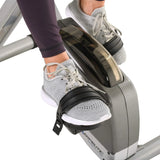 Compact folding exercise bike, 8 different intensity level fixed bikes, featuring Wireless tracking function and option for tablet stand.