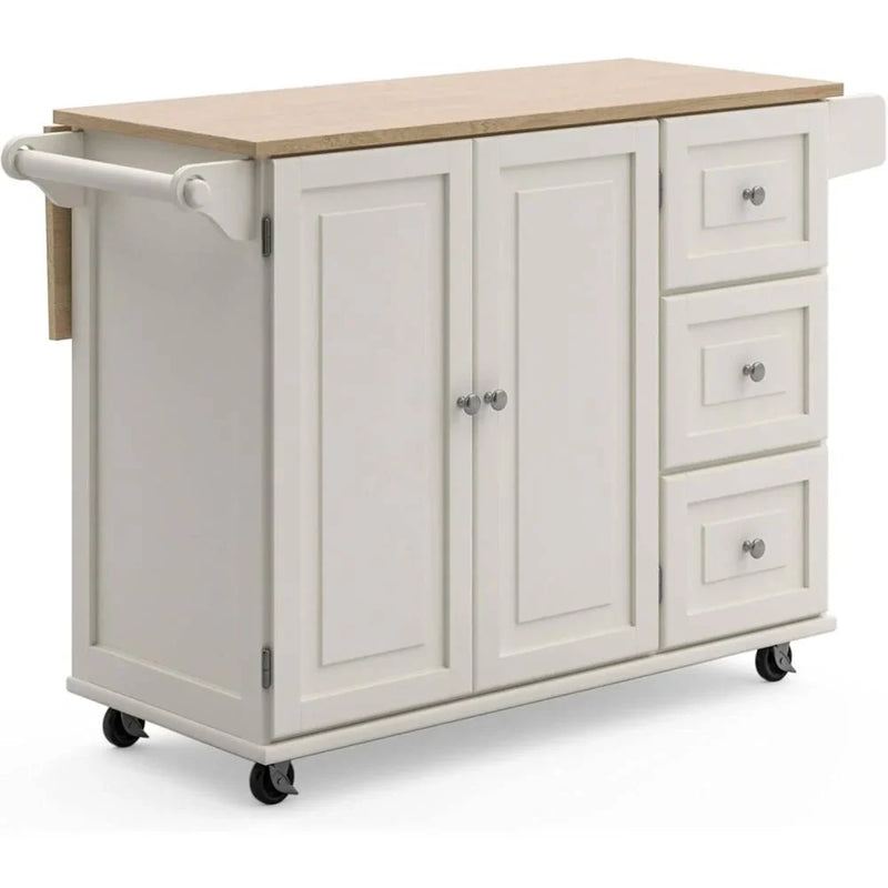 Homestyles Dolly Madison Mobile Kitchen Island Cart, Drop Leaf Breakfast Bar F9267