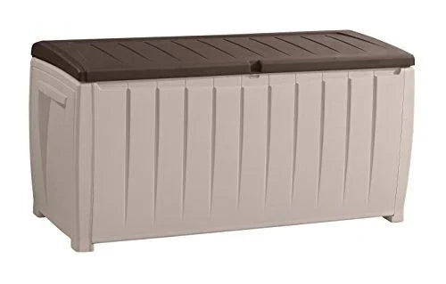 Novel Plastic Deck Storage Container Box Outdoor Patio Furniture 90 Gal, Brown F1916