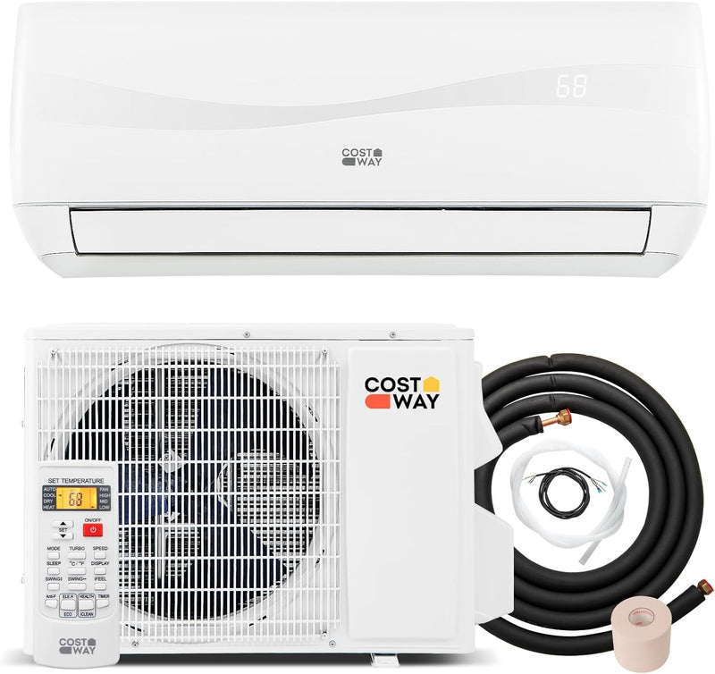 12000-watt mini split air conditioner and heater, 20 energy efficiency rating, 115 volts, wall-mounted tubeless air conditioning unit, capable of cooling rooms with an area not exceeding 750 square feet, energy-efficient inverter air conditioner equi K925