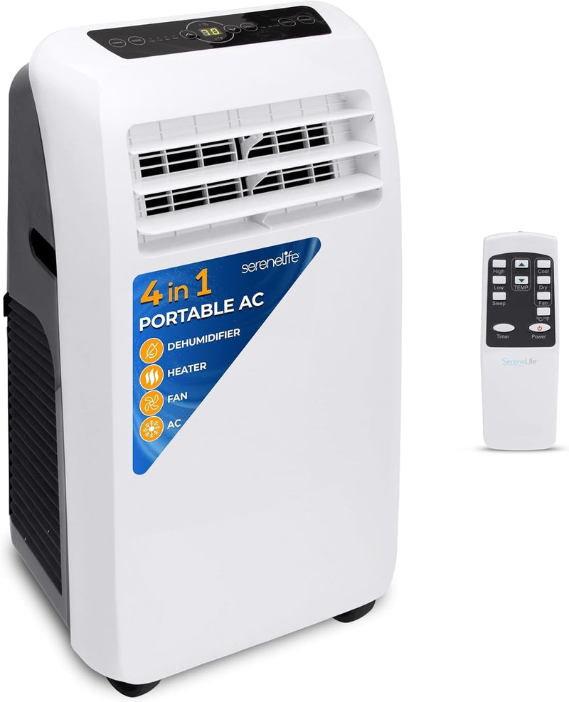 10,000 BTU Portable Air Conditioner– 4-in-1 AC Unit w/Cooling, Dehumidifier, Heater, & Fan– Includes Remote Control, Window Mount Kit, Quiet Operation, 24-Hour Timer X4060