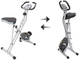 Compact folding exercise bike, 8 different intensity level fixed bikes, featuring Wireless tracking function and option for tablet stand.