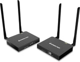 Wireless 4K HDMI Video Extender Transmitter and Receiver Kit (with keyboard and mouse control) - Wireless channel pairing - 4K 60Hz, maximum transmission distance up to 165 feet, equipped with HDMI local output interface