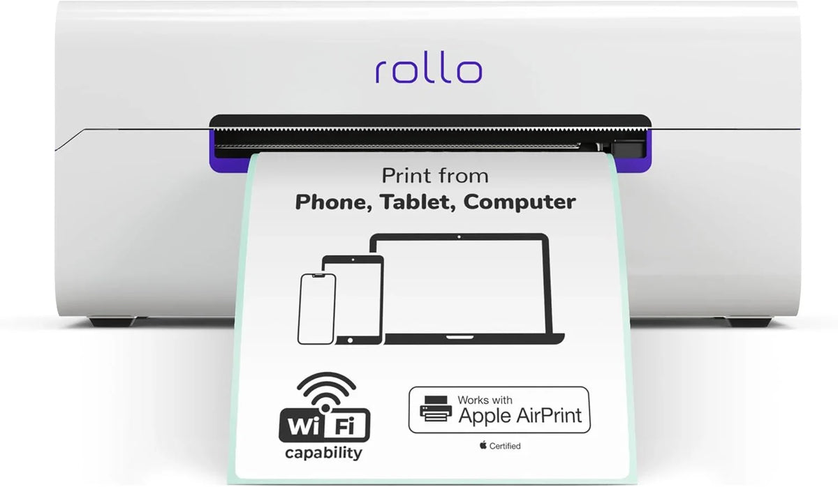 Wireless Shipping Label Printer - A Wi-Fi-enabled thermal label printer (size 4x6 inches), suitable for package shipping - Can be printed via AirPrint on iPhone, iPad, and Mac - Supports Windows, Chromebook, Android, and Linux systems