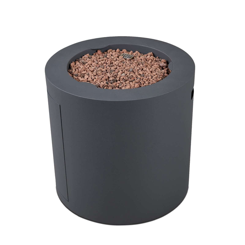 Aegean Steel Propane Fire Pit Hidden Tank in Slate, 24-in Z3809