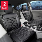 Black Padded Universal Fit Luxury Seat Cover, 2-pack
