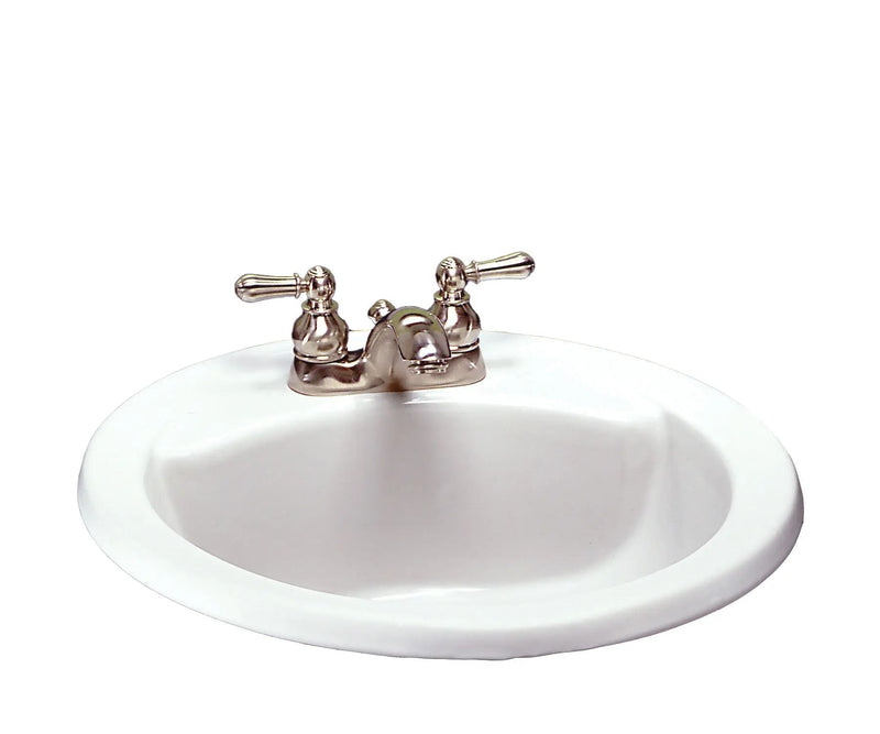 Cadet Round 4-in Center Drop-In Bathroom Sink/Basin with Overflow, White, 19-in R8977