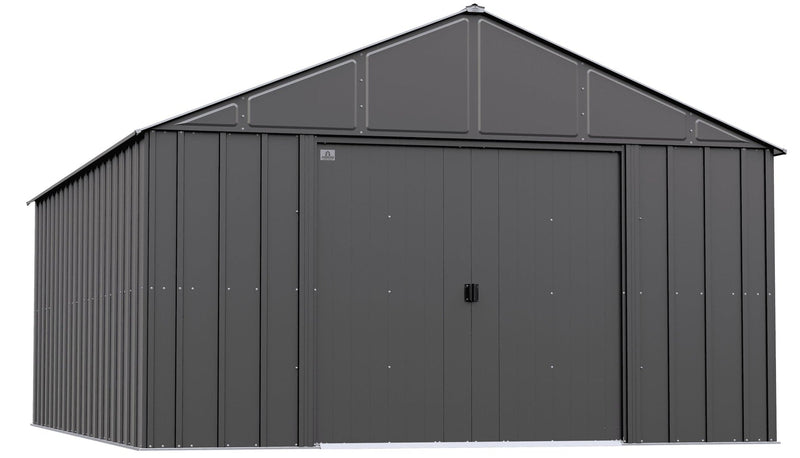 Classic 12x17-ft Charcoal Corrosion-Resistant Metal Shed Y862