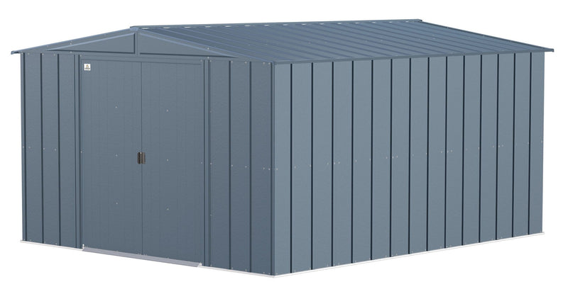 Classic Galvanized Steel Storage Shed, Blue Grey, 10-ft x 12-ft J3153