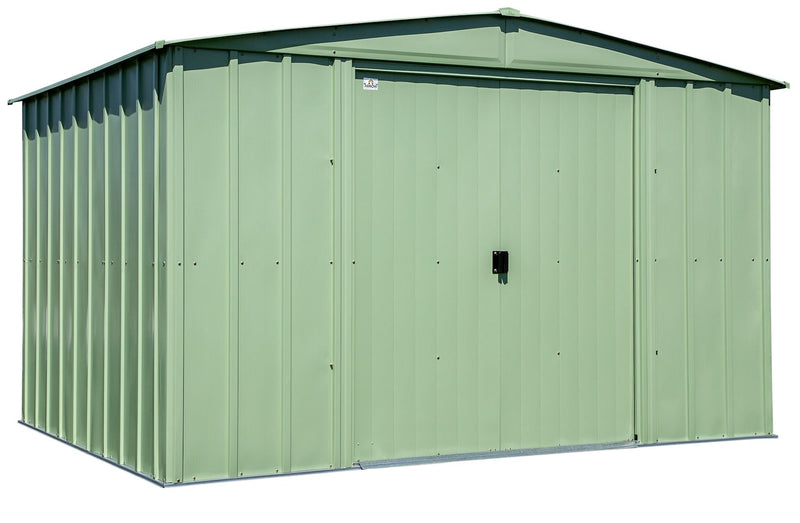 Classic Galvanized Steel Storage Shed, Sage Green, 10-ft x 8-ft D5253