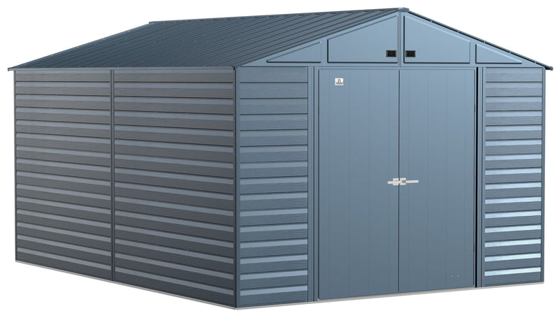 Select Galvanized Steel Storage Shed, Blue Grey, 10-ft x 14-ft D9809