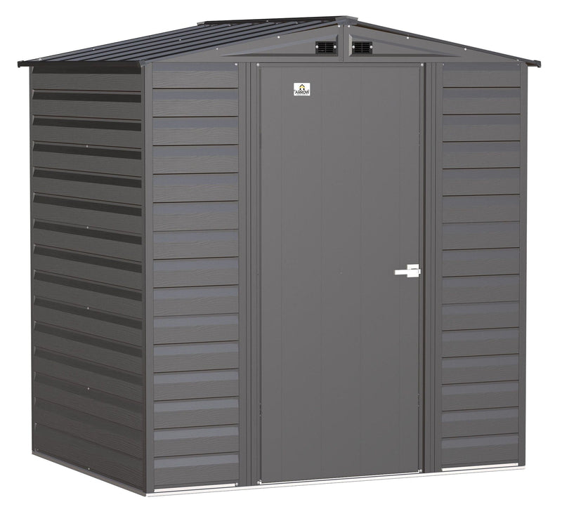 Select Galvanized Steel Storage Shed, Charcoal, 6-ft x 5-ft H1017