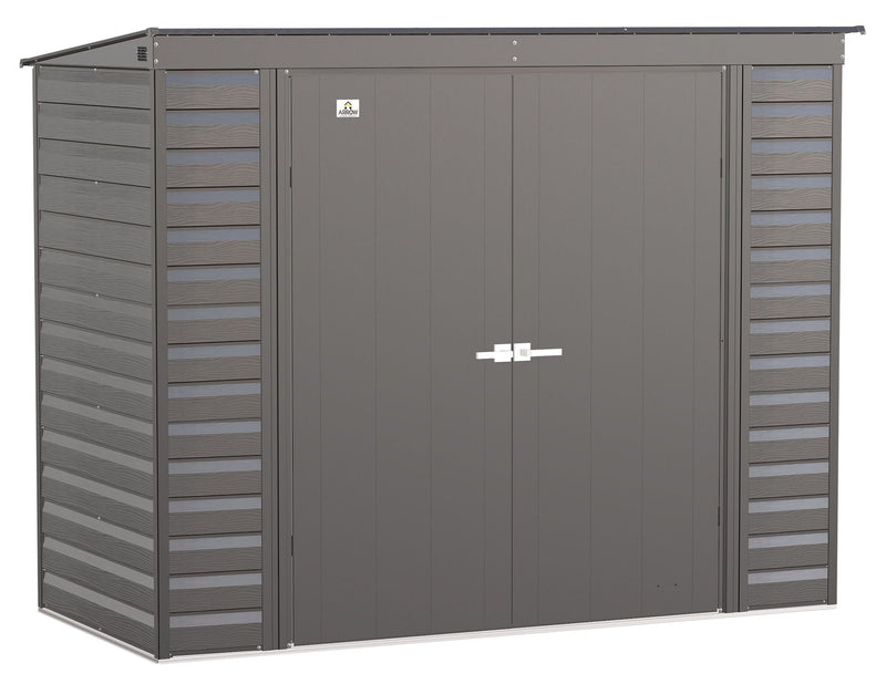 Select Galvanized Steel Storage Shed, Charcoal, 8-ft x 4-ft P5055