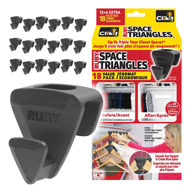Ruby Space Saver Triangles, Black, 18-pk E1255